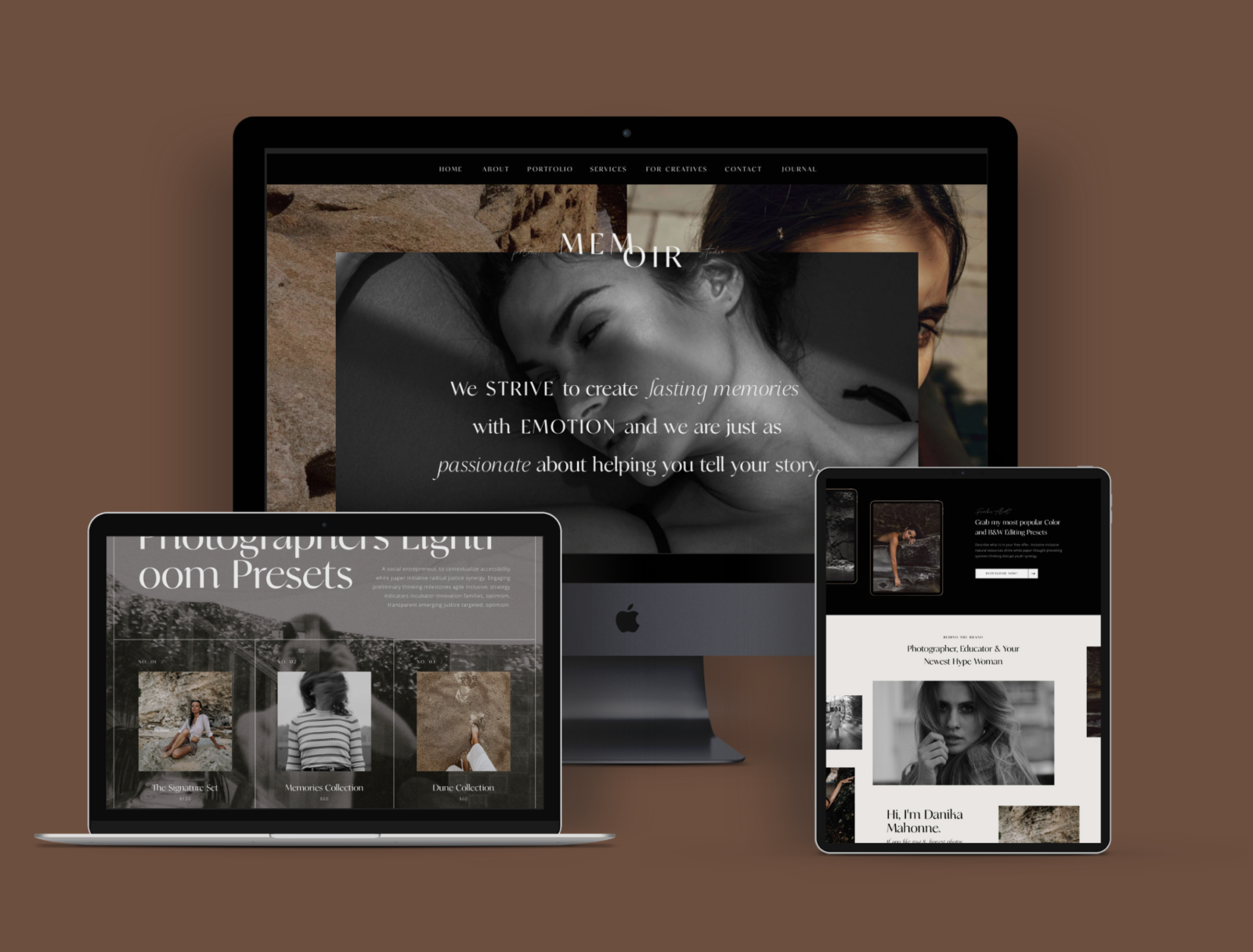 Memoir — Luxury and moody website template for Showit Northfolk