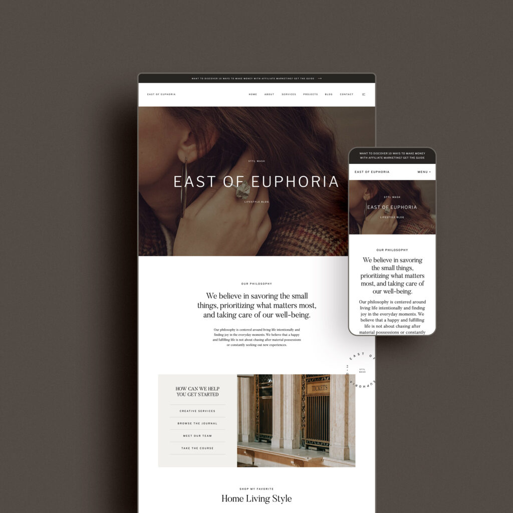 Euphoria Showit Template for Bloggers