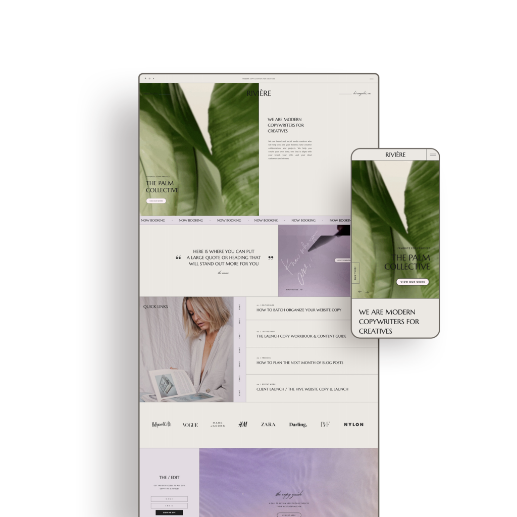 Riviere Showit Template | Northfolk