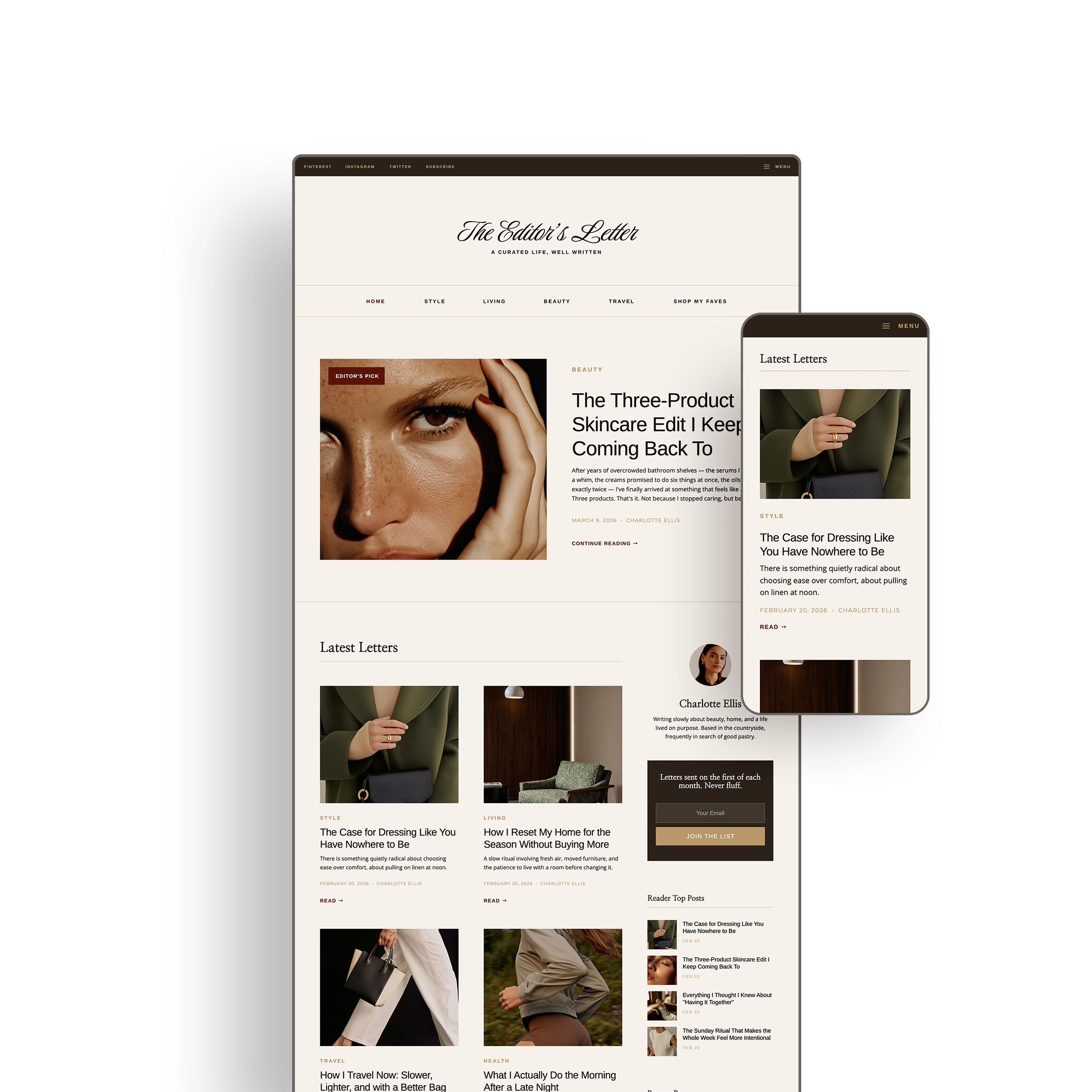Substack Blog Dupe for Showit by Northfolk